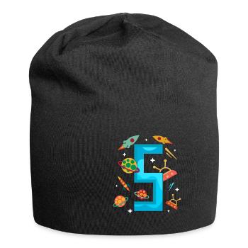 5 anniversaire cadeau d’anniversaire espace espace - Bonnet en jersey - noir - Devant