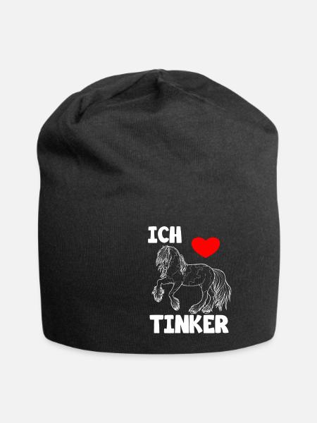 I love Tinker horses - Jersey Beanie - black