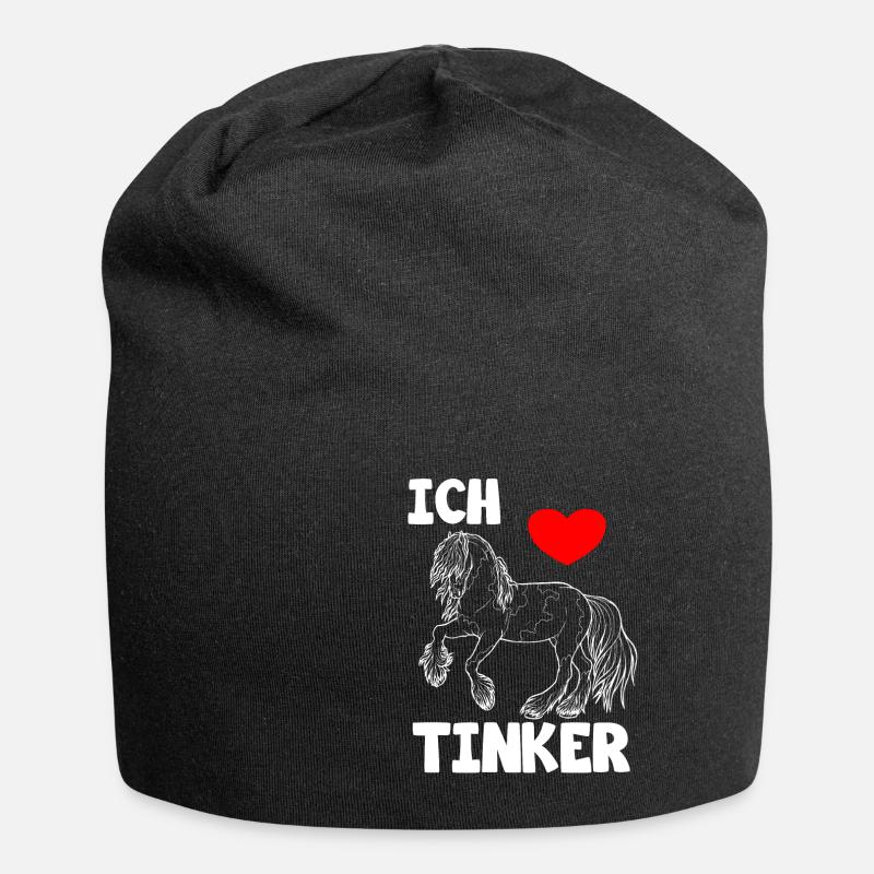 I love Tinker horses - Jersey Beanie - black