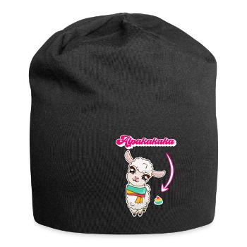 Alpakakaka suesses Alpaka - Jersey-Beanie - Schwarz - Vorne