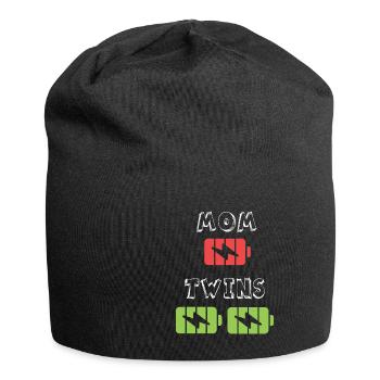 Mom Battery Twins Design Pour les femmes enceintes et les mamans - Bonnet en jersey - noir - Devant