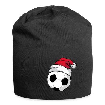 Football Christmas Santa hat - Jersey Beanie - black - Front