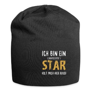 ich bin ein unentdeckter STAR holt mich hier raus - Jersey-Beanie - Schwarz - Vorne