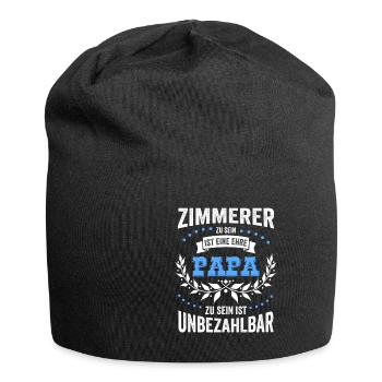 Zimmerer sein ist eine Ehre Papa sein unbezahlbar - Jersey-Beanie - Schwarz - Vorne