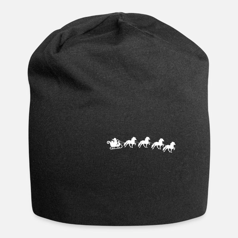 Islaender Weihnachten Schlitten Islandpferd - Jersey-Beanie - Schwarz