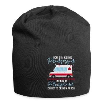 Lustig Rettungsdienst RTW Krankenwagen Geschenk - Jersey-Beanie - Schwarz - Vorne