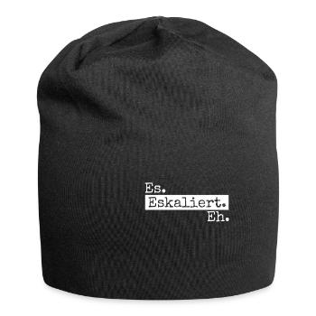 Es eskaliert eh - Jersey-Beanie - Schwarz - Vorne