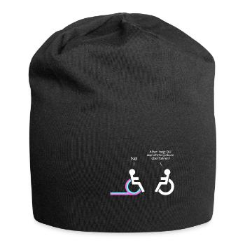 Rollstuhl Letzte Einhorn überfahren Geschenk retro - Jersey-Beanie - Schwarz - Vorne