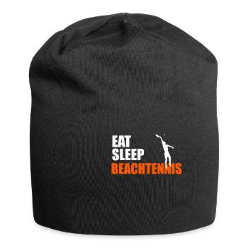 EAT. SLEEP. BEACH TENNIS. REPEAT. - Jersey Beanie - black - Front