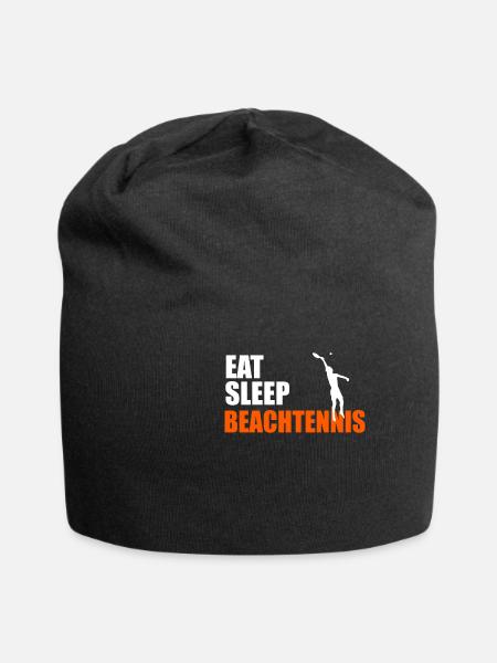 EAT. SLEEP. BEACH TENNIS. REPEAT. - Jersey Beanie - black