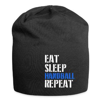 Eat. Sleep. Handball. Repeat. - Jersey-Beanie - Schwarz - Vorne