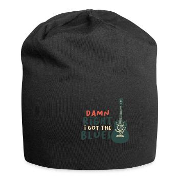musique blues cadeau idée cadeau cadeau jazz guitare - Bonnet en jersey - noir - Devant