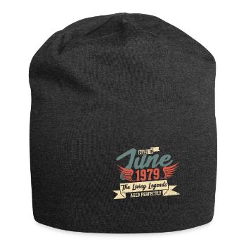 Né en juin 1979 - Bonnet en jersey - charbon - Devant