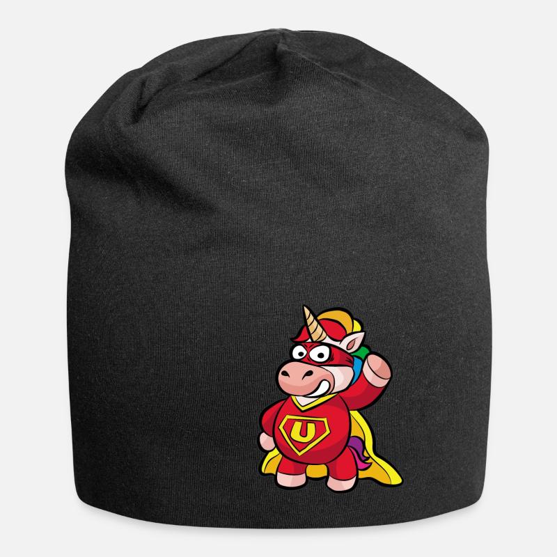 Super-héros licorne - Bonnet en jersey - noir