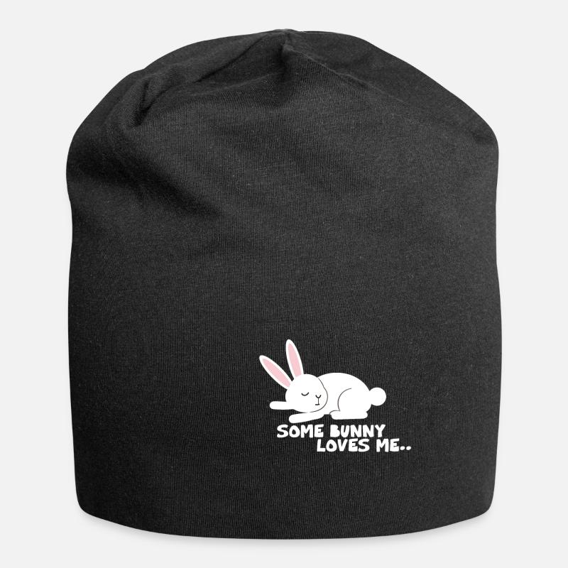 Kaninchen - Jersey-Beanie - Schwarz