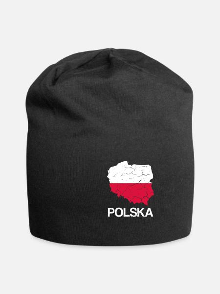 Polska Poland Polish flag Polish - Jersey Beanie - black