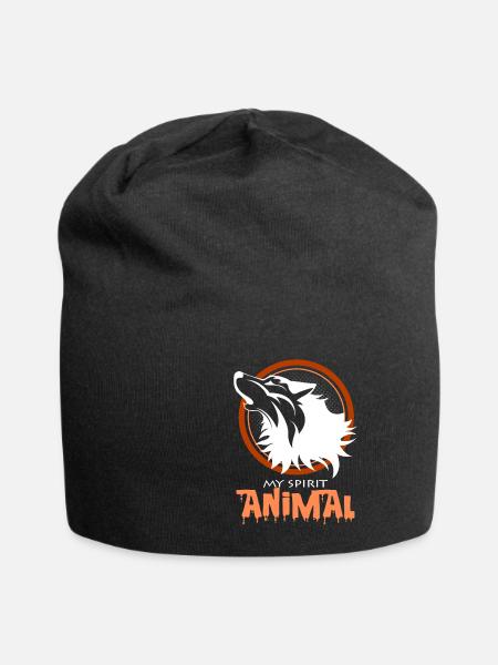 Wölfe - Jersey-Beanie - Schwarz