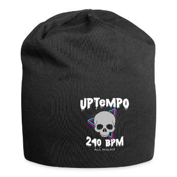 Uptempo 240 BPM Skull Hardstyle Hakken Gabber - Jersey Beanie - black - Front