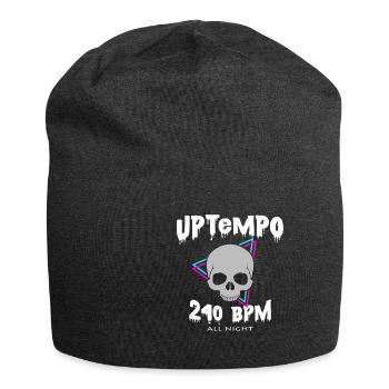 Uptempo 240 BPM Totenkopf Hardstyle Hakken Gabber - Jersey-Beanie - Anthrazit - Vorne