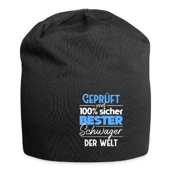 Geprüft und 100 sicher Bester Schwager Der Welt - Jersey-Beanie - Schwarz - Vorne