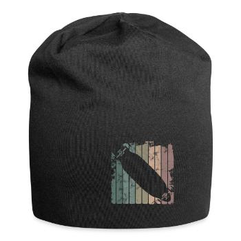 Longboarder Longboarding Retro Skateboard Geschenk - Jersey-Beanie - Schwarz - Vorne