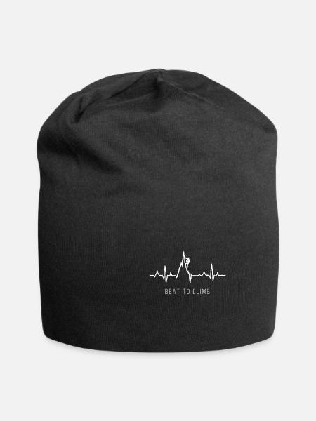 Heartbeat pour l'escalade logo de fréquence cardiaque - Bonnet en jersey - noir