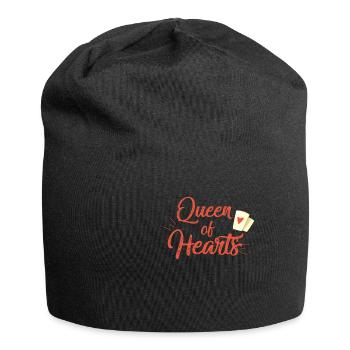 Niedliche Königin der Herz-Karten-Kartenspielergeschenk - Jersey-Beanie - Schwarz - Vorne