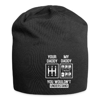 Mein Daddy und dein Daddy - Jersey-Beanie - Schwarz - Vorne