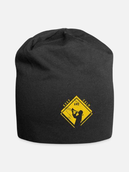 Gardez le cadeau drôle de bois de trombone de trombone calme - Bonnet en jersey - noir