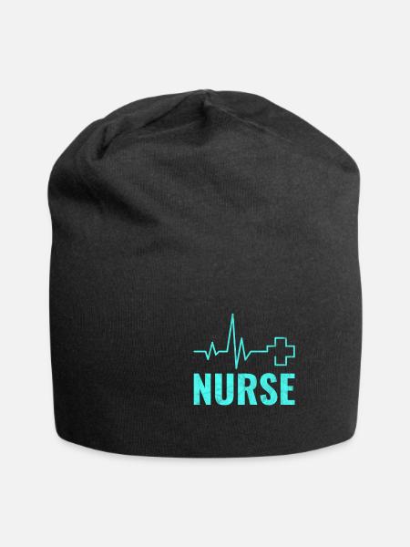 Krankenschwester Medizin Arzthelferin Geschenk - Jersey-Beanie - Schwarz