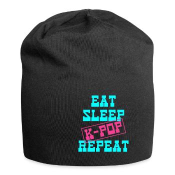 K-Pop - Jersey-Beanie - Schwarz - Vorne