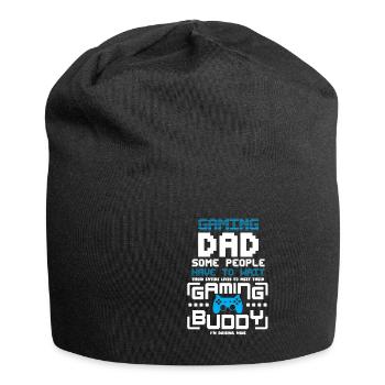 Gamer Gaming Dad Papa Freund Logo - Jersey-Beanie - Schwarz - Vorne