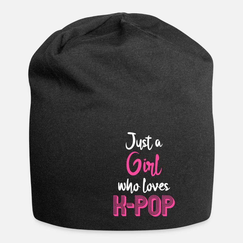 K-Pop - Jersey-Beanie - Schwarz