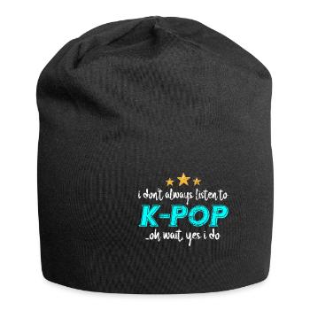 K-Pop - Jersey-Beanie - Schwarz - Vorne