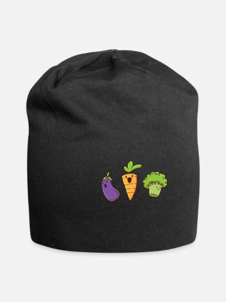 Légumes végétaliens - Bonnet en jersey - noir