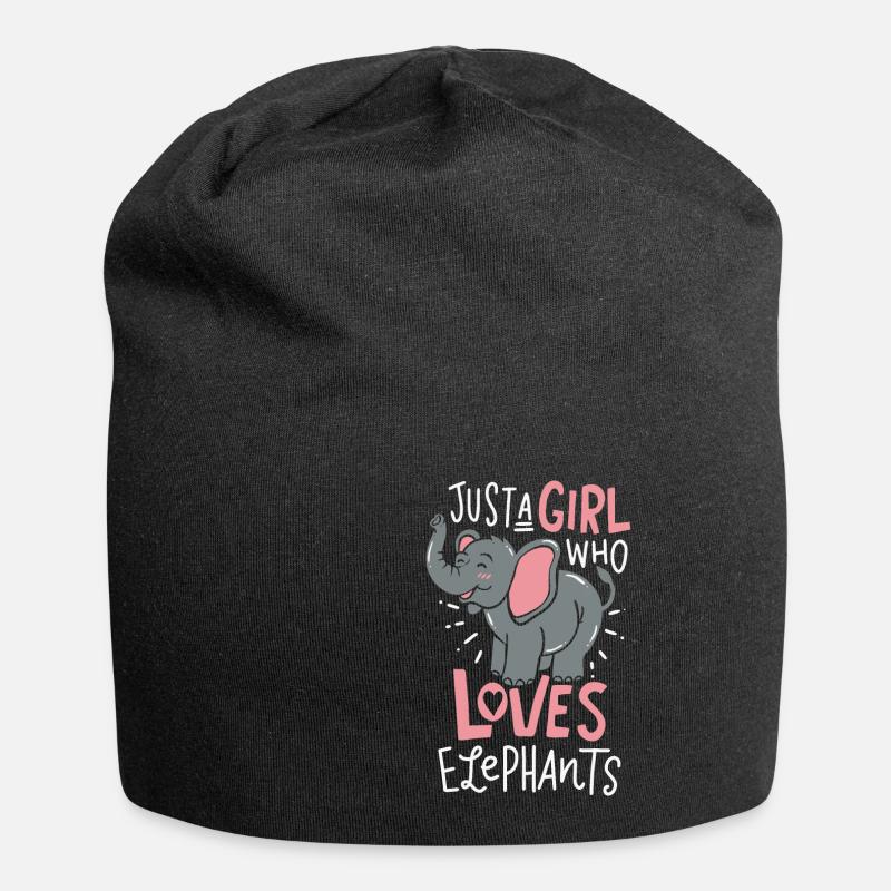 éléphants - Bonnet en jersey - noir