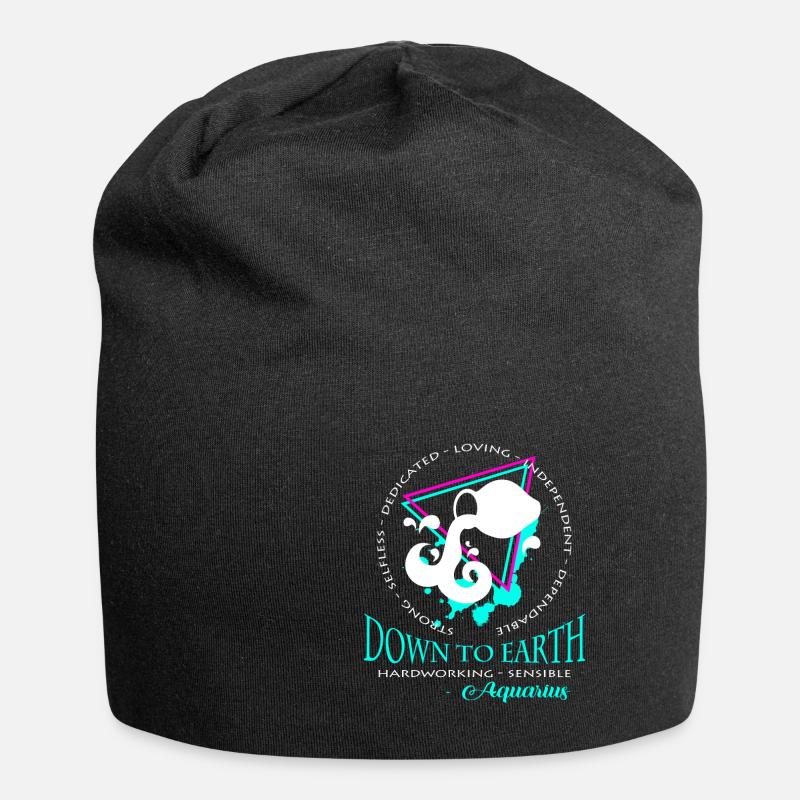 Signe du zodiaque Verseau - Bonnet en jersey - noir