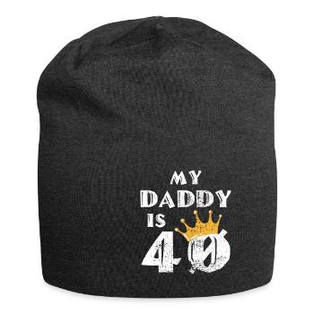 40th birthday dad - Jersey Beanie - charcoal grey - Front