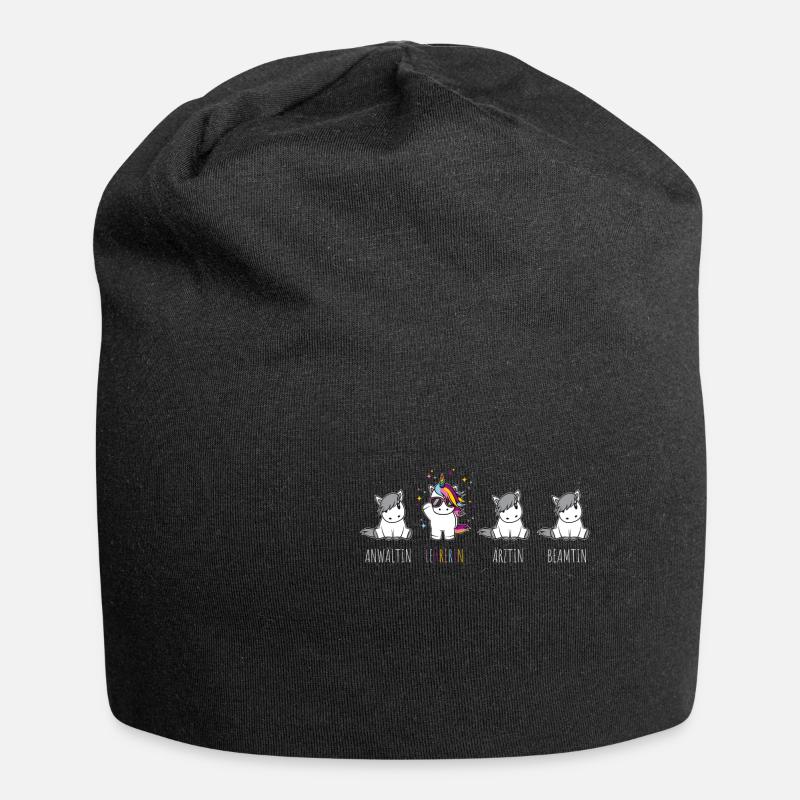 Magisches Einhorn Süßes Lehrerin Schule Geschenk - Jersey-Beanie - Schwarz