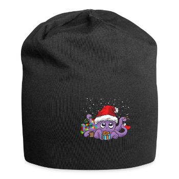 Sweet octopus octopus with santa hat - Jersey Beanie - black - Front