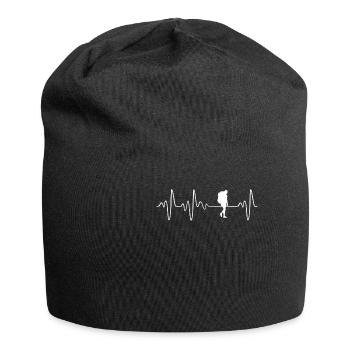 Backpacking Heartbeat - Jersey Beanie - black - Front