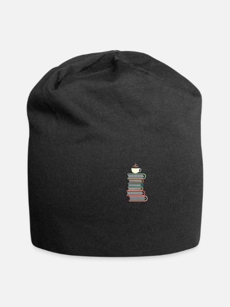 Bücher & Kaffee - Jersey-Beanie - Schwarz