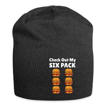 Burger Fitness Funny Gift - Jersey Beanie - charcoal grey - Front