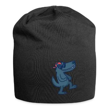 Night Dawg - Nacht Hund Wolf Wolfmensch - Jersey-Beanie - Schwarz - Vorne