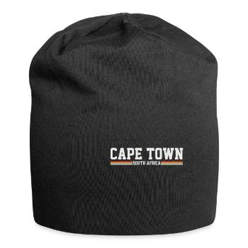 Kapstadt Südafrika - Jersey-Beanie - Schwarz - Vorne