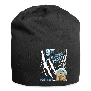 A nice day of skiing comes to an end the hut calls - Jersey Beanie - black - Front
