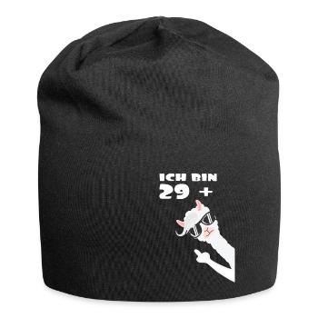 Ich bin 29 plus Lama Alpaka - Jersey-Beanie - Schwarz - Vorne