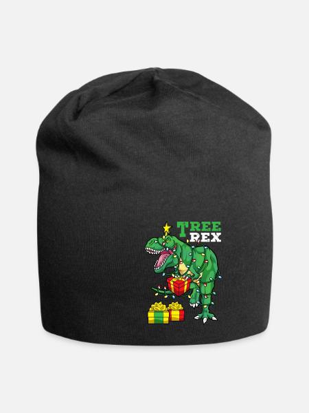 Weihnachten T-Rex - Jersey-Beanie - Schwarz