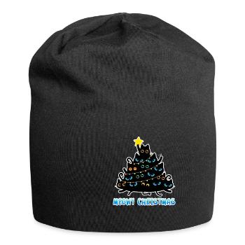 Meowy Christmas Katzen Weihnachtsbaum - Jersey-Beanie - Schwarz - Vorne