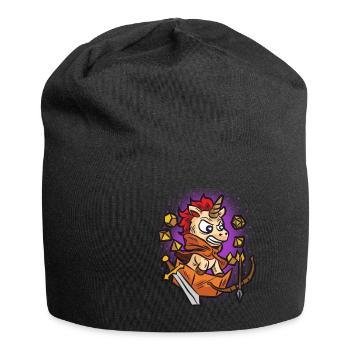 RPG UNICORN nerd jeu de rôle humour jeu de société - Bonnet en jersey - noir - Devant